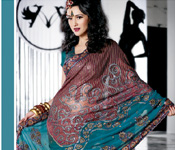 EMBROIDERED DESIGNER PARTYWEAR LEHANGA TYPE SAREES