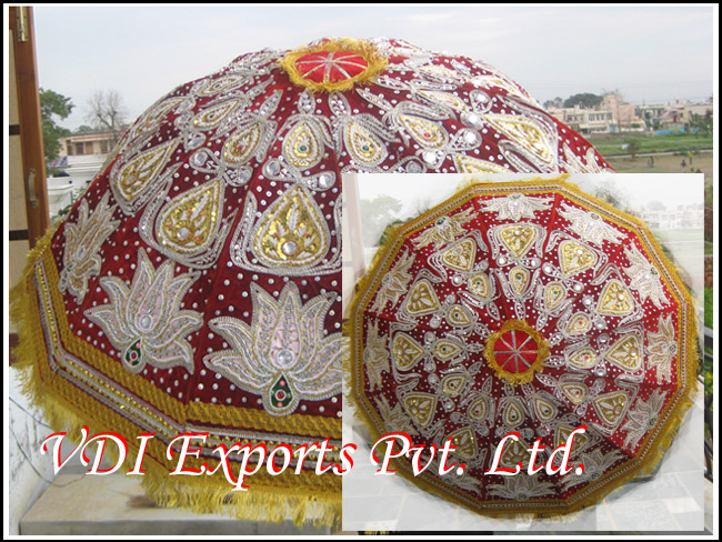 LOTUS EMBROIDERED UMBRELLA