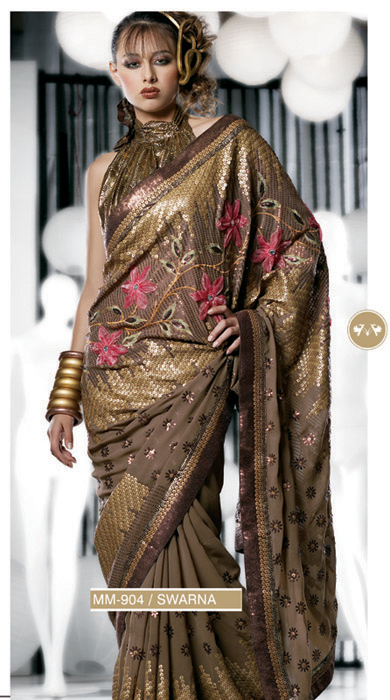 SWARNA DOUBLE BLOUSE SEQUINNED SAREE