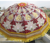 LOTUS EMBROIDERED UMBRELLA