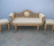 ROYAL CARVED THRONE WITH MINI STOOLS