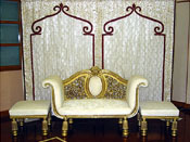 WEDDING THRONE WITH MATCHING EMBROIDERED BACKDROP