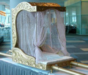 WOODEN CARVED GOLDEN WEDDING DOLI