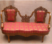 POLISHED CARVED THRONE WITH CHAIRS