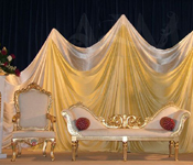 DECENT WOODEN GOLDEN SOFA SET