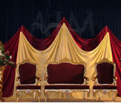 SOBER WOODEN WEDDING SOFA SET