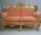 CARVED WOODEN RECEPTION THRONE