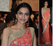 BOLLYWOOD DEEPIKA PADUKONE EMBROIDERED SAREE