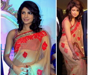 BOLLYWOOD ACTRESS PRIYANKA CHOPRA PARTY WEAR SAREE