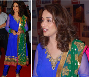 BOLLYWOOD MADHURI DIXIT BLUE ANARKALI SUIT