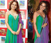 BOLLYWOOD KANGNA RANAUT GREEN ANARKALI SUIT