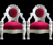 PEACOCK WOODEN CARVED CHAIRS